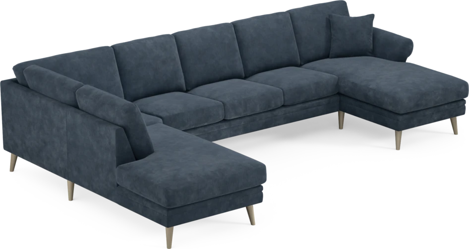 Eden - 3-sits soffa med divan vänster och schäslong höger - Blå