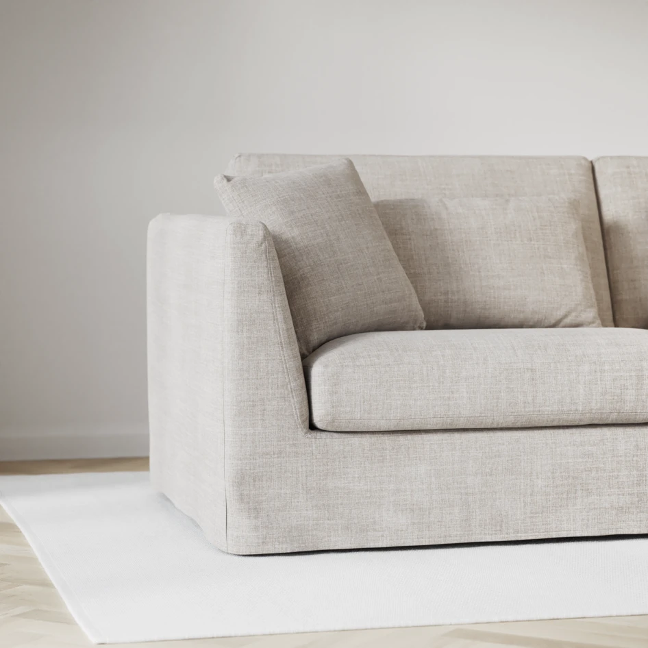 Willow - 4-sits soffa med divan vänster, med kappa - Beige