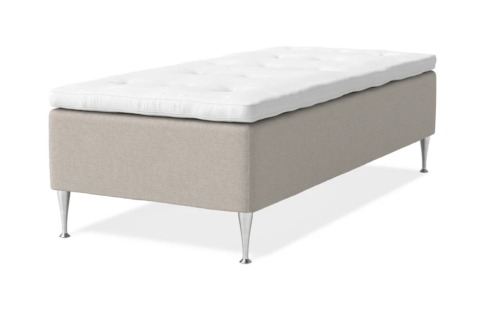 Dream Delux - Ramsäng, enkelsäng med bäddmadrass Sleep Delux vit - Beige