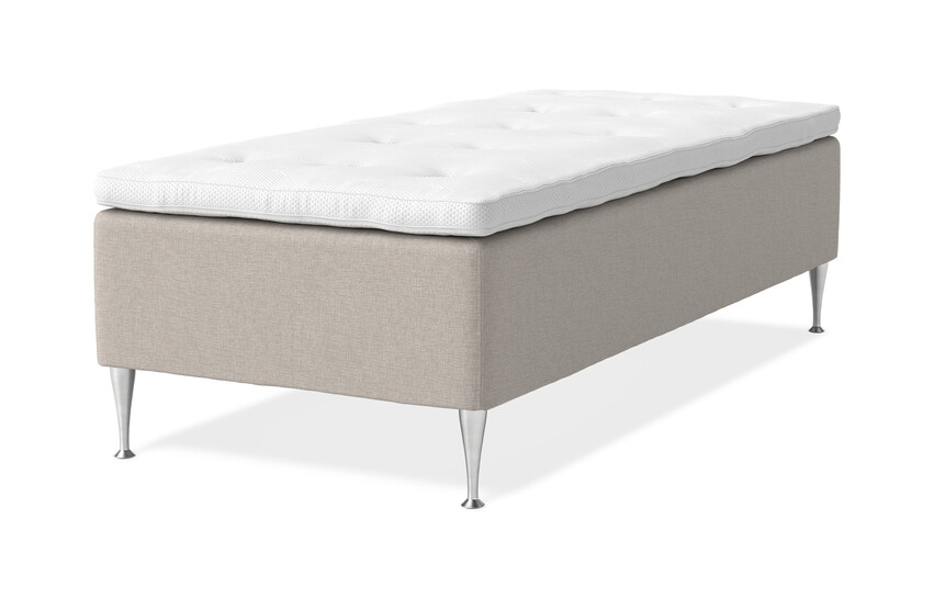 Dream Delux - Ramsäng, enkelsäng med bäddmadrass Sleep Delux vit - Beige