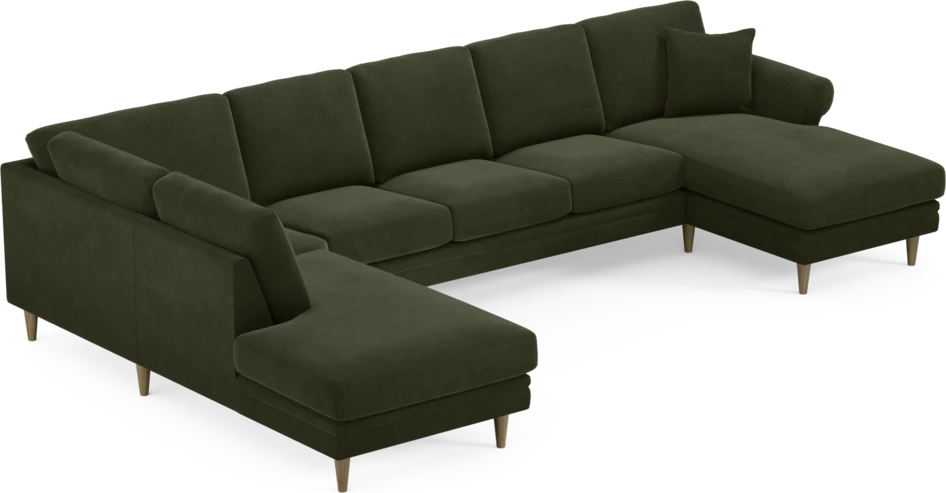 Eden - 3-sits soffa med divan vänster och schäslong höger - Grön