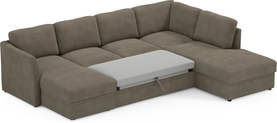 Öland - Bäddsoffa med schäslong vänster och divan höger - Beige