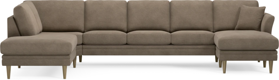Eden - 3-sits soffa med divan vänster och schäslong höger - Brun