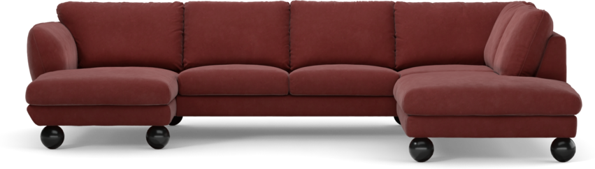 Madison Lux - 2-sits soffa med schäslong vänster och divan höger - Rosa