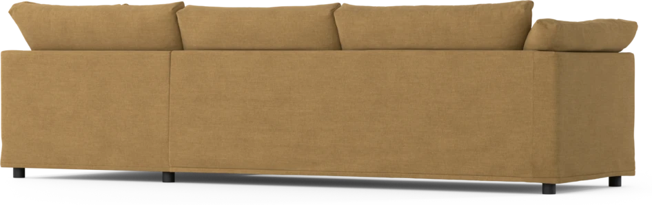 Cherrie - 3-sits soffa med divan höger, med kappa - Gul