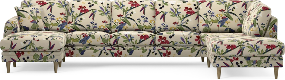 Eden - 3-sits soffa med schäslong vänster och divan höger - Flerfärgad