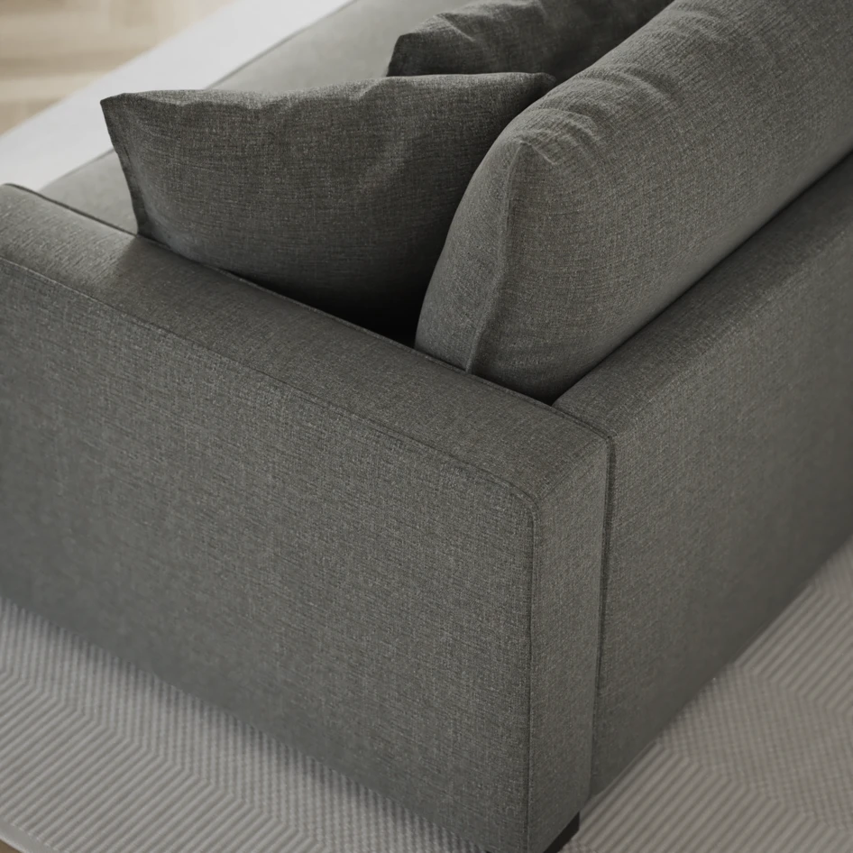 Rossi - 3-sits soffa med divan höger - Grå