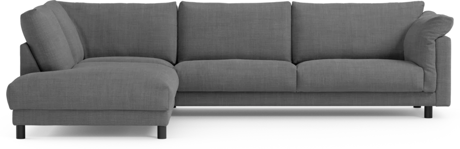 Cherrie - 3-sits soffa med divan vänster, fast klädsel - Grå