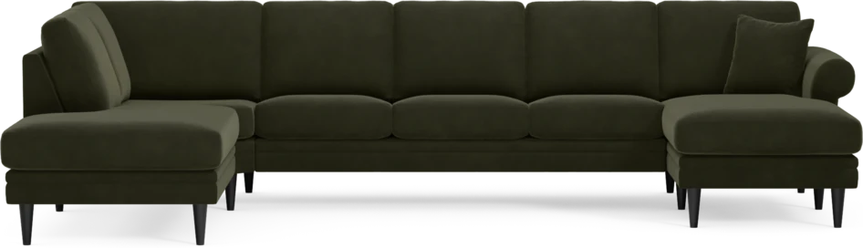 Eden - 3-sits soffa med divan vänster och schäslong höger - Grön