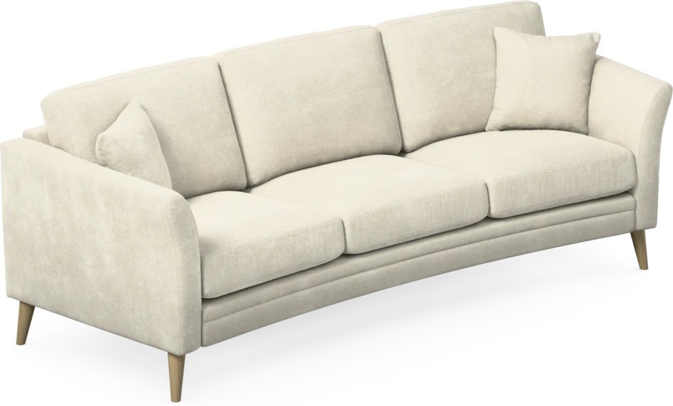 Eden - 3-sits soffa svängd - Vit