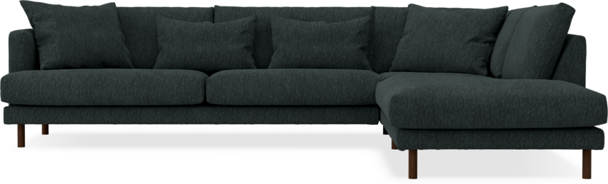 Harper - 3-sits soffa med divan höger - Blå