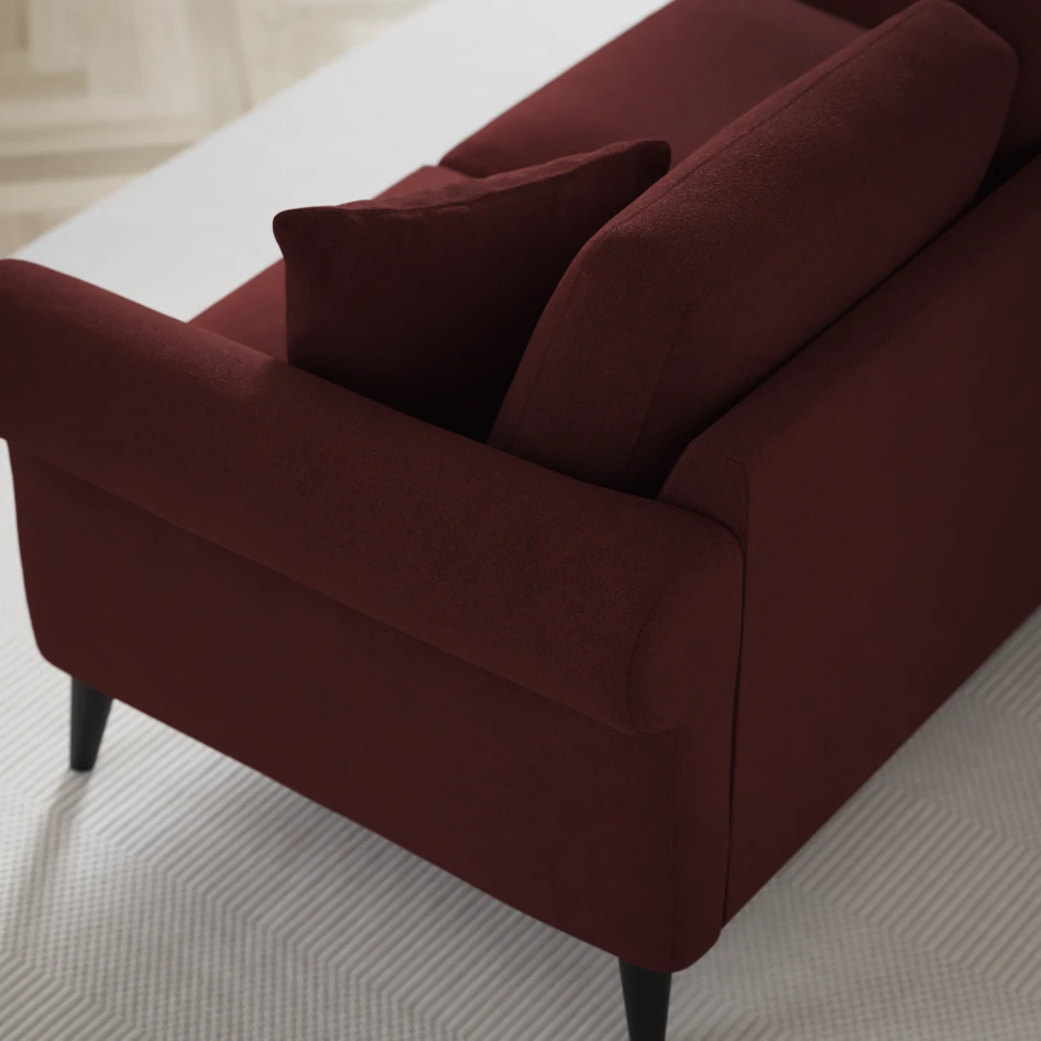 Eden - 3-sits soffa svängd - Röd