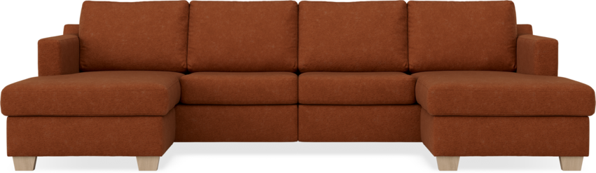 Friday - 2-sits soffa med två schäslonger - Orange