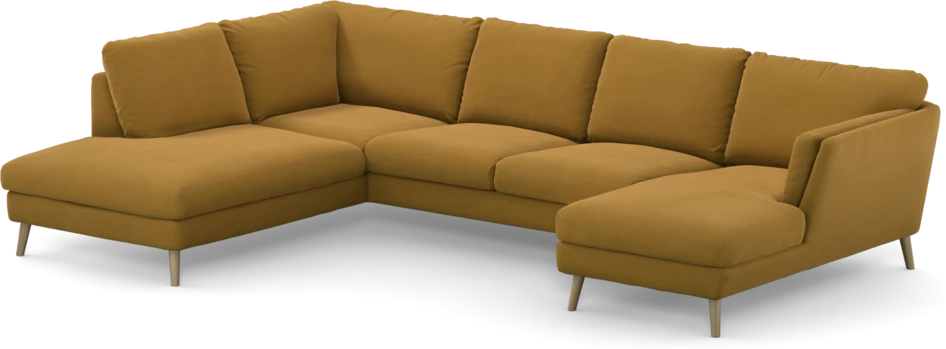 Madison - 2-sits soffa med divan vänster och schäslong höger - Gul