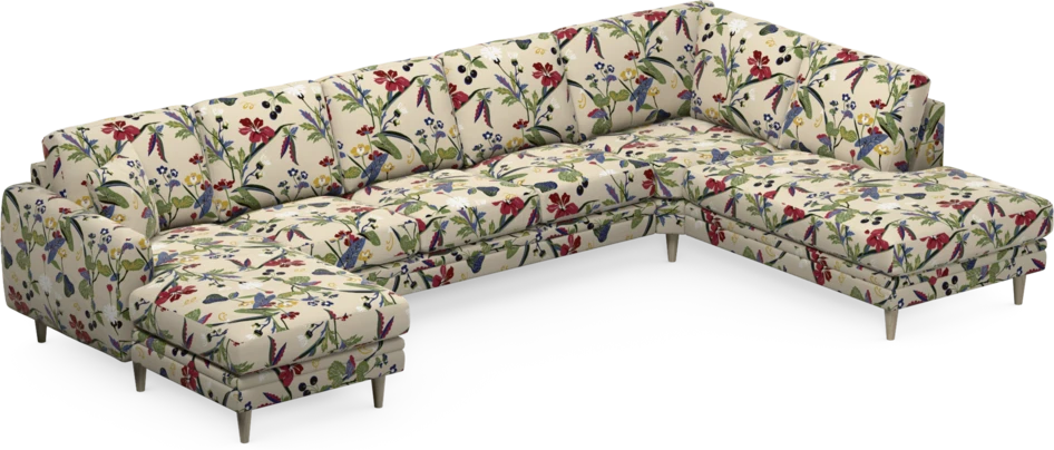 Eden - 3-sits soffa med schäslong vänster och divan höger - Flerfärgad