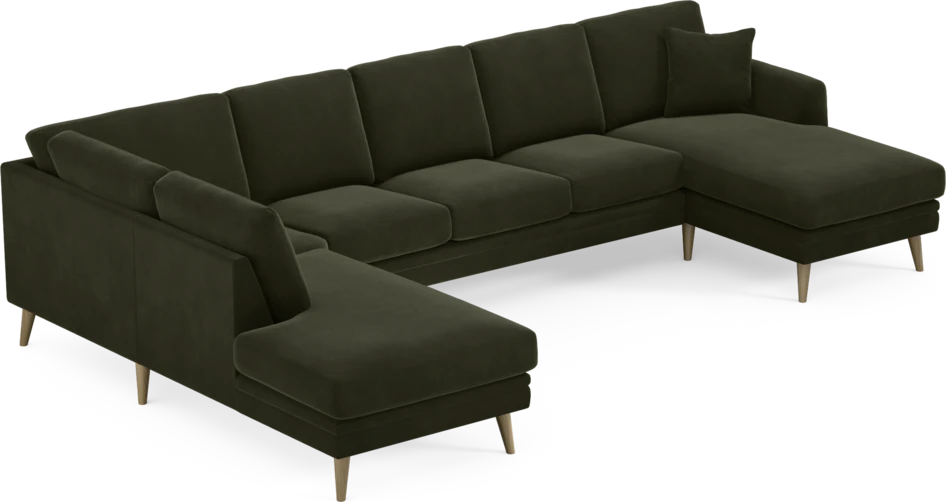 Eden - 3-sits soffa med divan vänster och schäslong höger - Grön