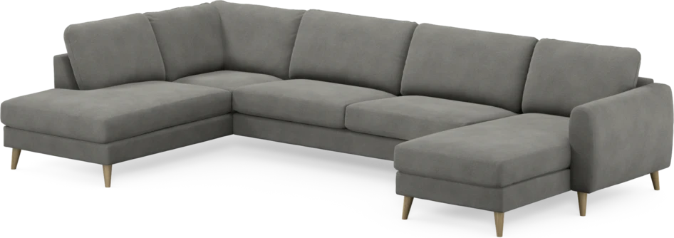 Bridge - 3-sits soffa med divan vänster och schäslong höger - Grå