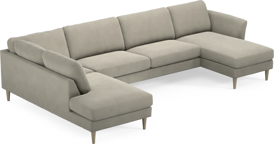 Bridge - 3-sits soffa med divan vänster och schäslong höger - Brun