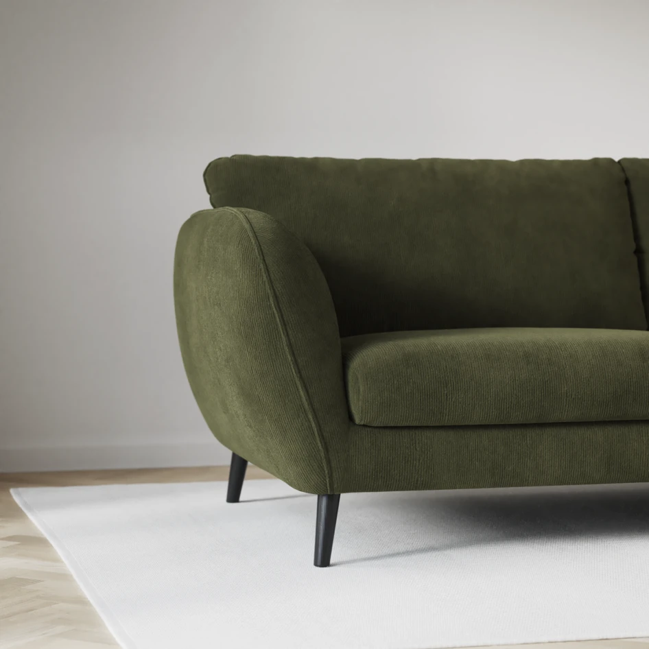Madison Lux - 3-sits soffa med schäslong höger - Grön