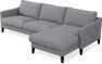 Winston - 3-sits soffa med schäslong, vändbar - Grå