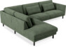 Willow - 3-sits soffa med divan vänster, fast klädsel - Grön