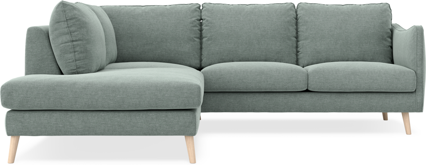 Madison - 2-sits soffa med divan vänster - Turkos