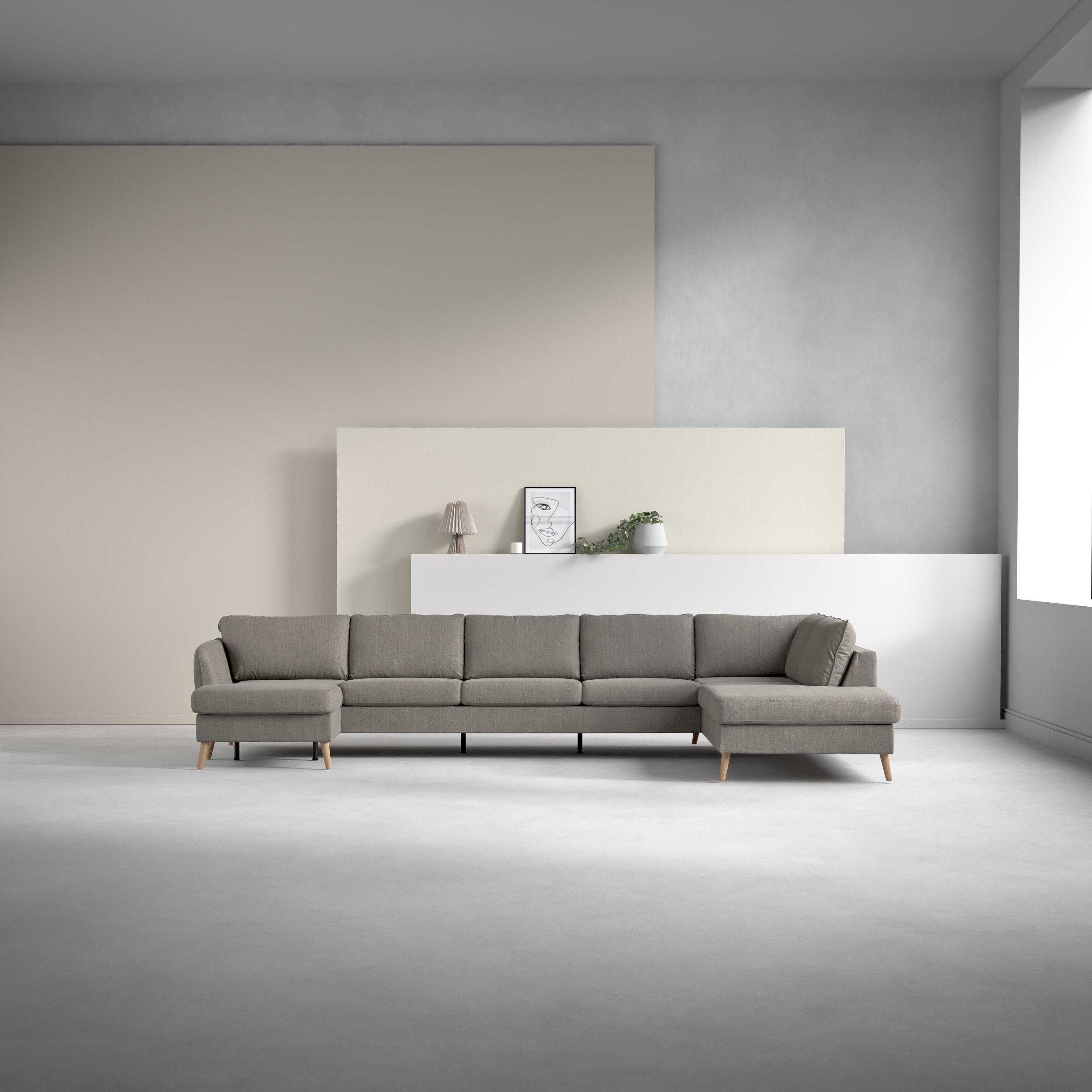 County, 4-sits soffa med schäslong vänster och divan höger