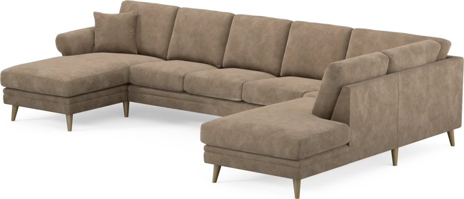 Eden - 3-sits soffa med schäslong vänster och divan höger - Beige