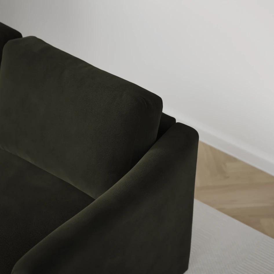 Öland - Bäddsoffa 3-sits, längsbäddad - Grön