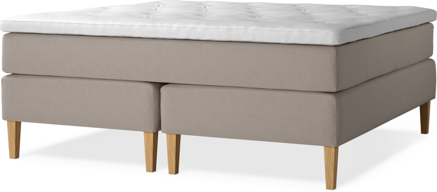 Delux Exclusive - Kontinentalsäng, dubbelsäng med bäddmadrass - Beige