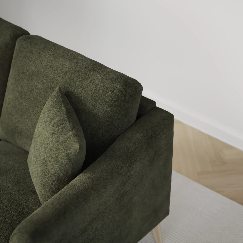 Eden - 3-sits soffa med schäslong vänster och divan höger - Grön