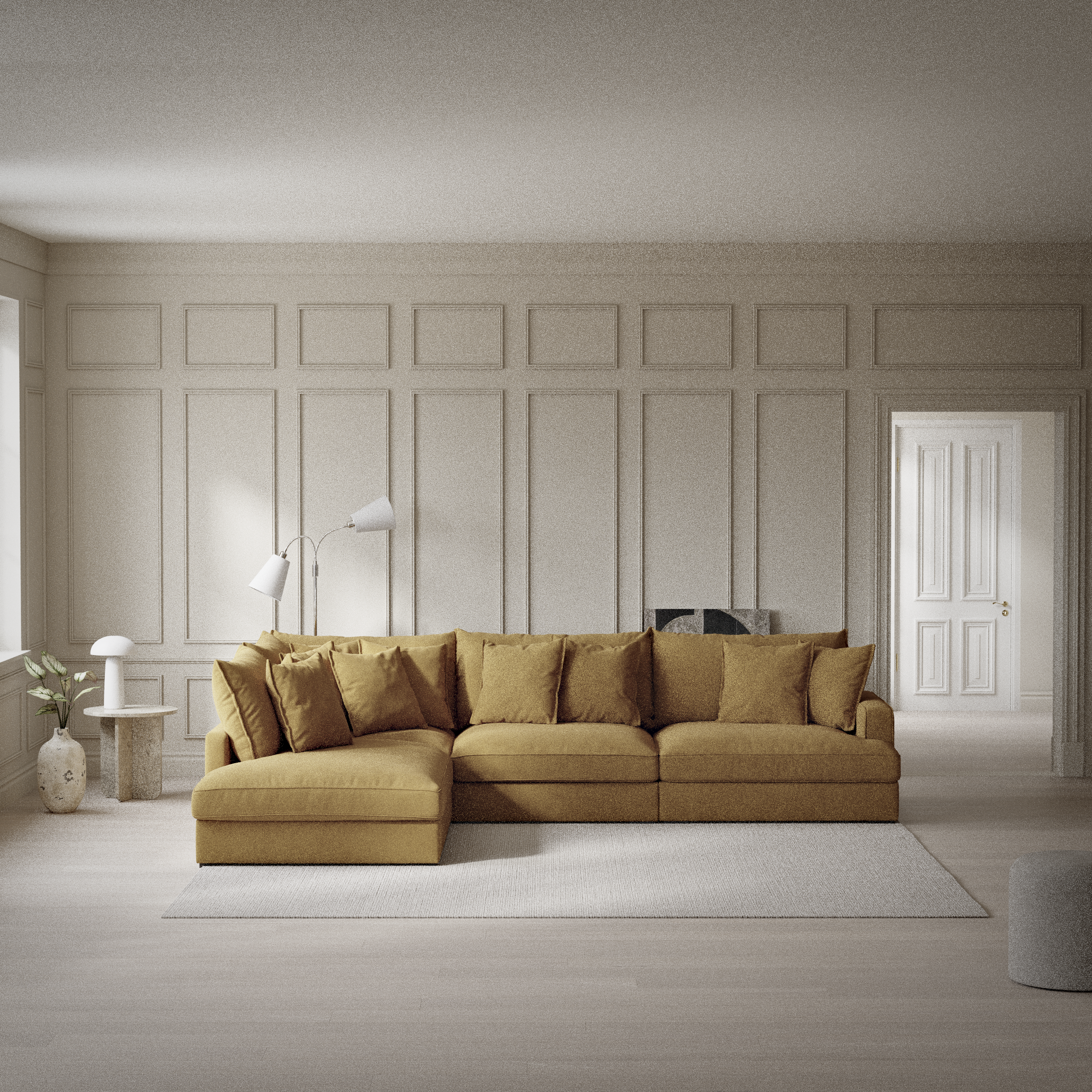 Rossi, 3-sits soffa med divan vänster