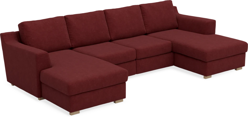 Friday - 2-sits soffa med två schäslonger - Rosa