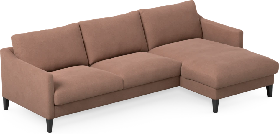 Winston - 3-sits soffa med schäslong, vändbar - Rosa
