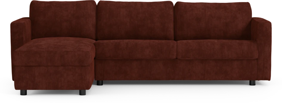 Lindö - Bäddsoffa 2,5-sits med schäslong, vändbar - Röd