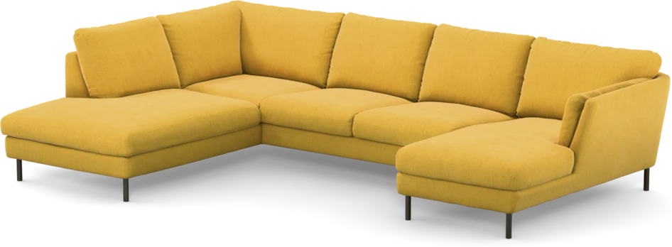 Madison - 2-sits soffa med divan vänster och schäslong höger - Gul