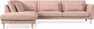 Willow - 3-sits soffa med divan vänster, fast klädsel - Rosa