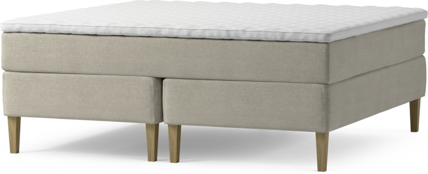 Delux Dream - Kontinentalsäng, dubbelsäng med bäddmadrass och sängben - Beige