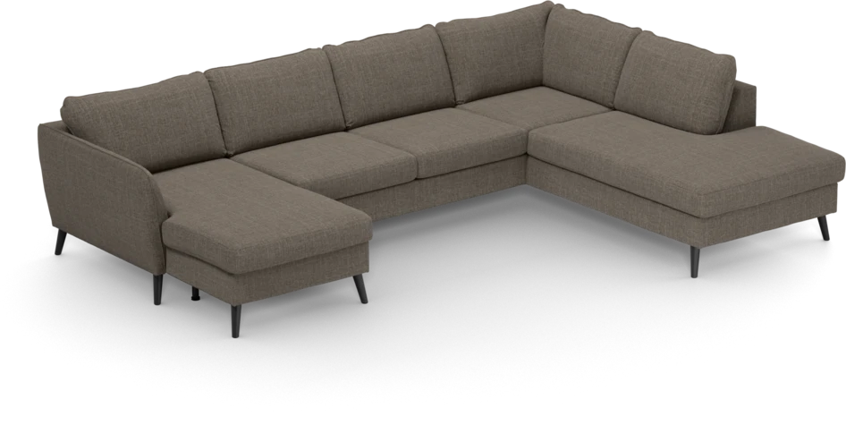 County - 3-sits soffa med schäslong vänster och divan höger - Brun