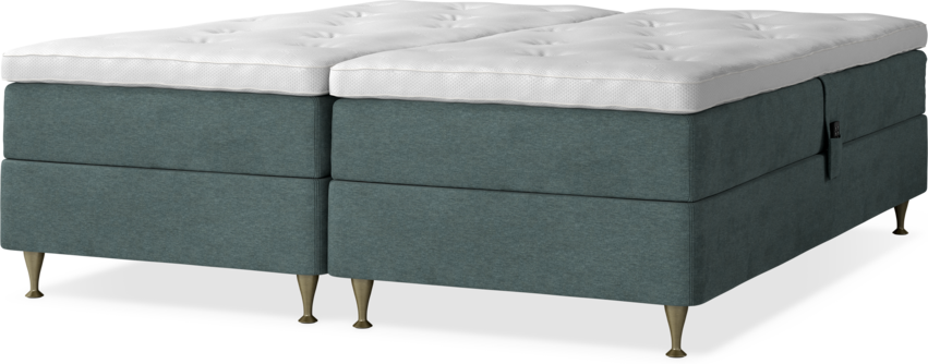 Delux Sense - Ställbar säng, dubbelsäng med bäddmadrass - Blå