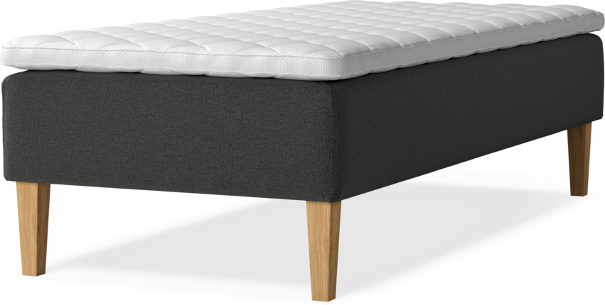 Delux Sense - Ramsäng, enkelsäng med bäddmadrass - Grå