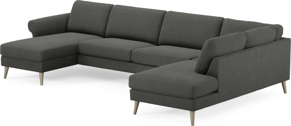 Bridge - 3-sits soffa med schäslong vänster och divan höger - Grå