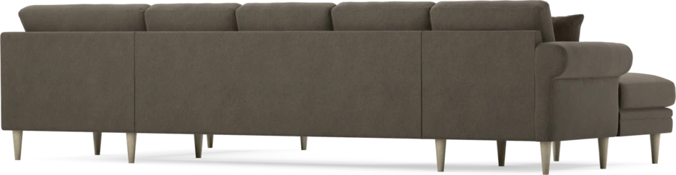 Eden - 3-sits soffa med schäslong vänster och divan höger - Brun