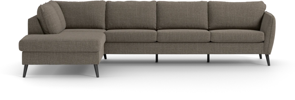 County - 3-sits soffa med divan vänster - Brun