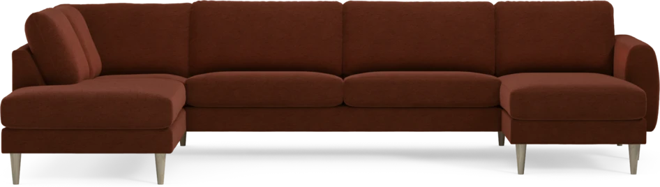 Bridge - 3-sits soffa med divan vänster och schäslong höger - Orange