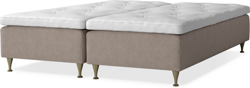 Delux Sense - Ramsäng, dubbelsäng med bäddmadrass - Beige