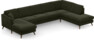 Eden - 3-sits soffa med schäslong vänster och divan höger - Grön