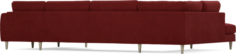 Bridge - 3-sits soffa med divan vänster och schäslong höger - Röd