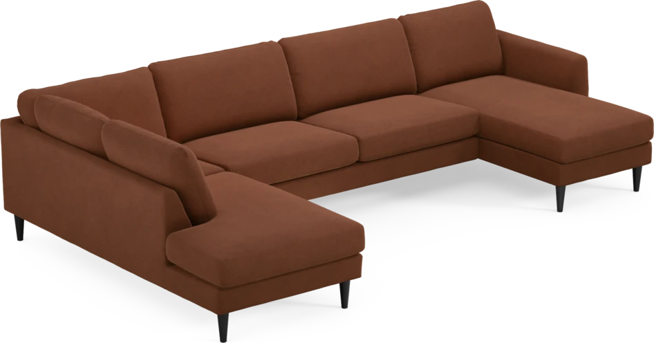 Bridge - 3-sits soffa med divan vänster och schäslong höger - Orange