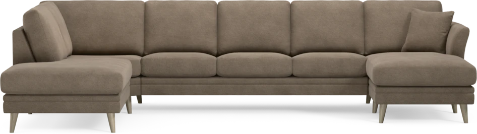 Eden - 3-sits soffa med divan vänster och schäslong höger - Brun